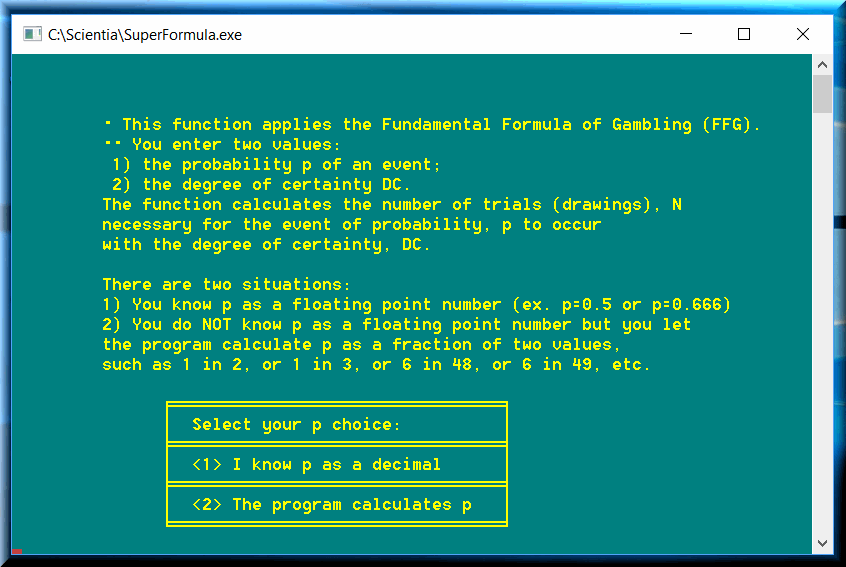 Science software: statistics, probability, odds, combinatorial mathematics, formulae, algorithms.