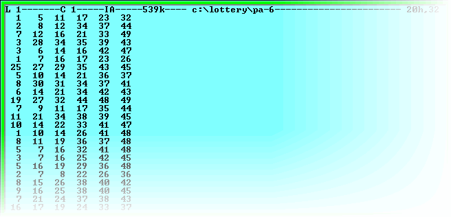 Lottery software book #2: Create files of past results, drawings, winning number.