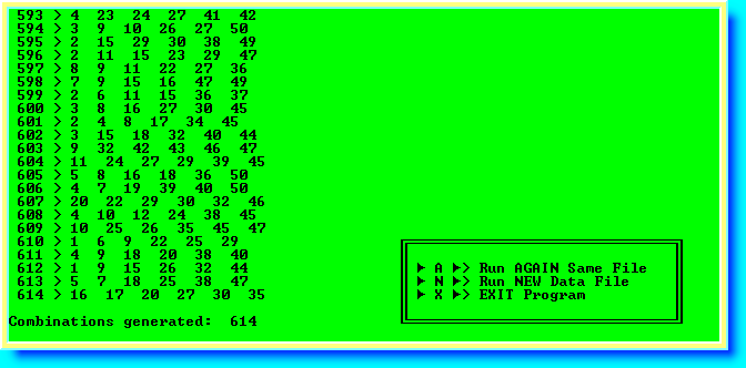 Lottery software informs the player when all combinations were generated by the lotto strategy.