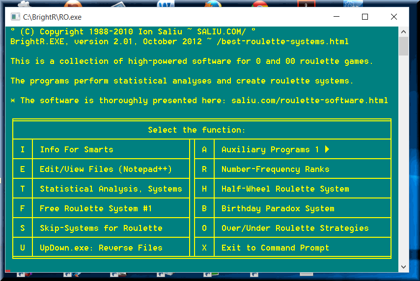 Roulette software help manual #1.
